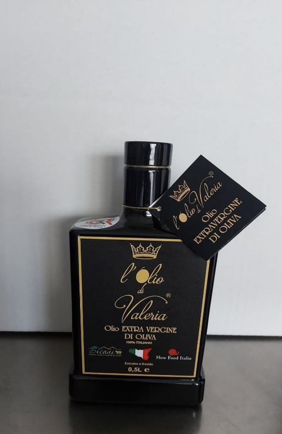 L’Olio di Valeria – Bottiglia (King piatta) da 0,50 L