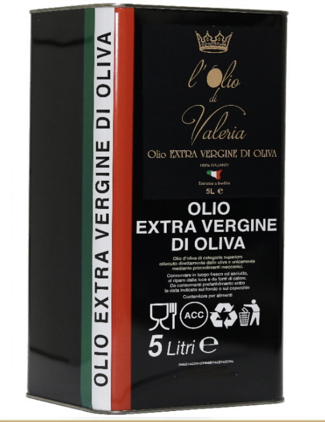 L’Olio di Valeria – Latta con due tappi da 5 L